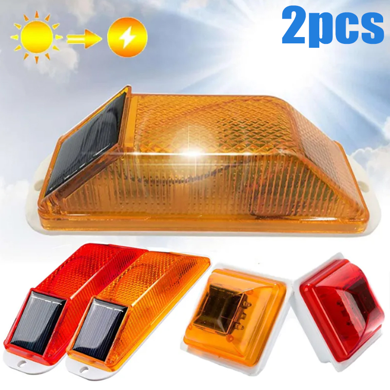Renewable Energy Solar - 2Pcs luce di avvertimento stroboscopica solare